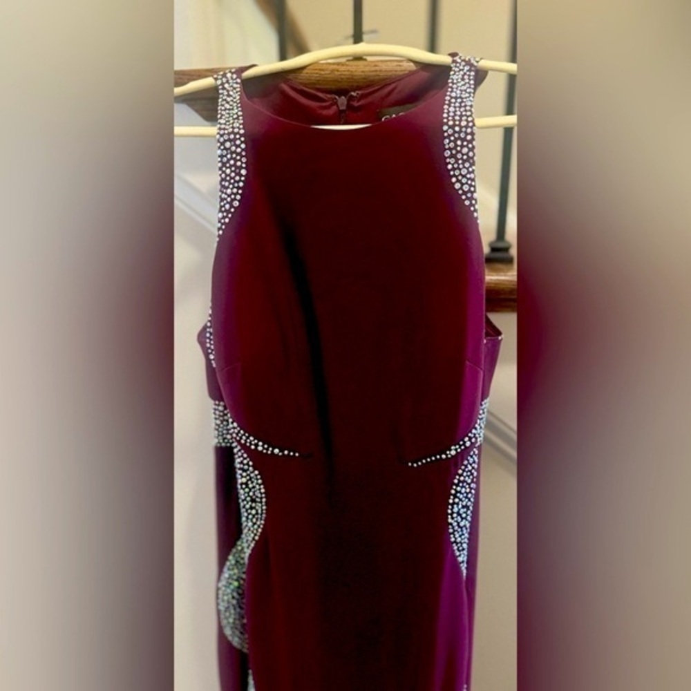 Cachet Evening Dress Beaded Purple Size 6